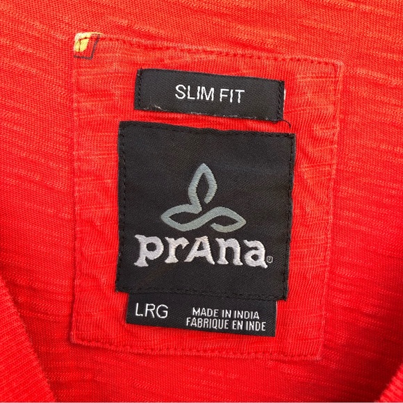 prAna Slim Fit Red Outdoor/Camping Icon Pocket Tee L - Picture 11 of 13